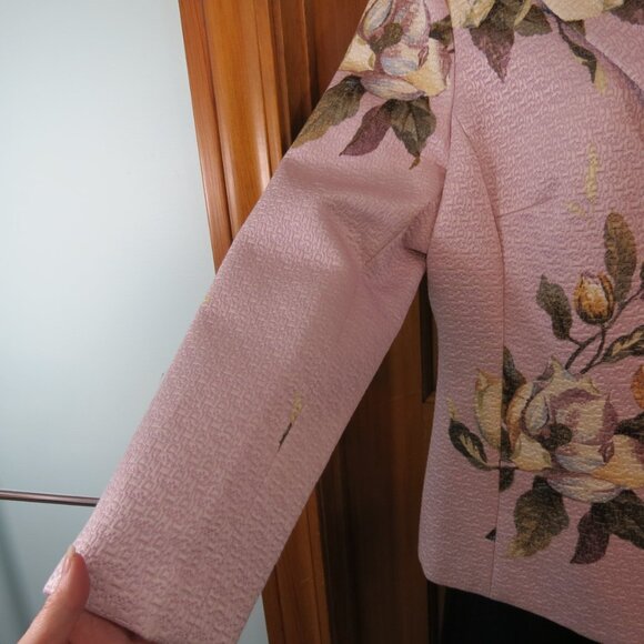 VTG Neiman Marcus Women's Lt Rose Silk/Cotton Blazer Lined Size Large - Picture 6 of 11